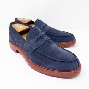 To Boot New York	Navy Blue Suede Penny Loafers Men's Size 8 EUC Made in Italy
